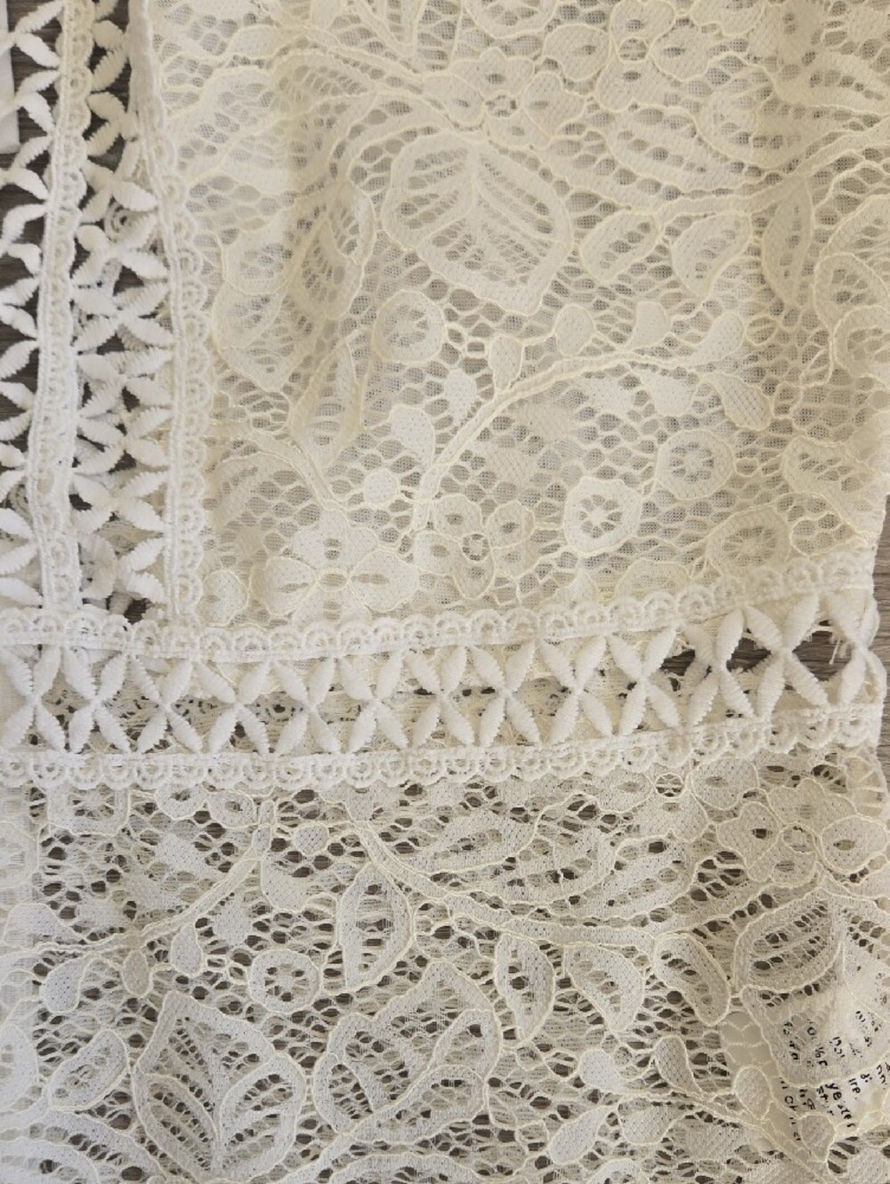 Lace V-Neck Bodysuit in Cream - Picture 6 of 10